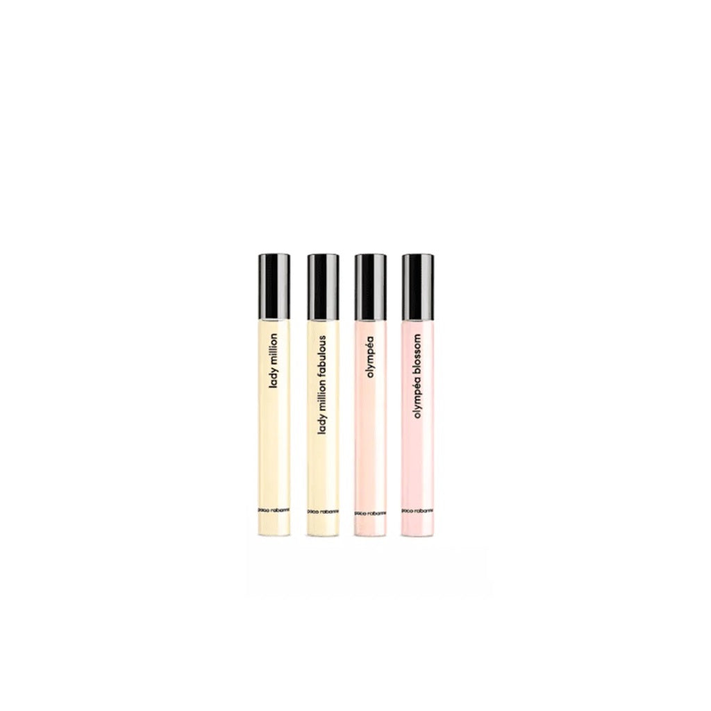 Paco Rabanne Women Miniature Gift Set 10ml Lady Million EDP - 10ml Olympea EDP - 10ml Lady Million Fabulous EDP Intense - 10ml Olympea Blossom EDP Florale