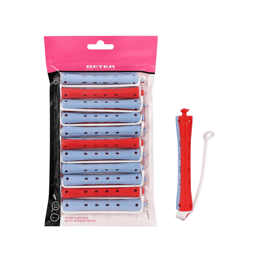 Beter Perm Curlers With Rubber Band 12 Pieces