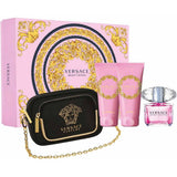 Versace Bright Crystal Gift Set 90ml EDT - 100ml Body Lotion - 100ml Shower Gel - Purse