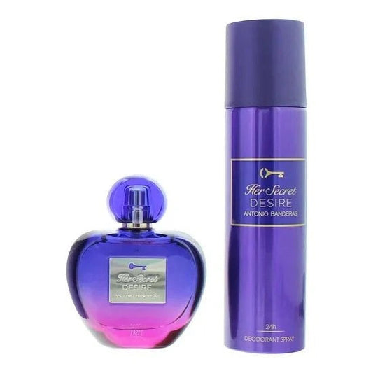 Antonio Banderas Her Secret Desire Gift Set 80ml EDT - 150ml Deodorant Spray