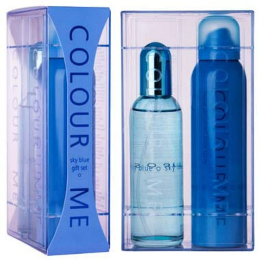 Colour Me Sky Blue Gift Set 50ml PDT Spray - 10ml Roll-on Perfume