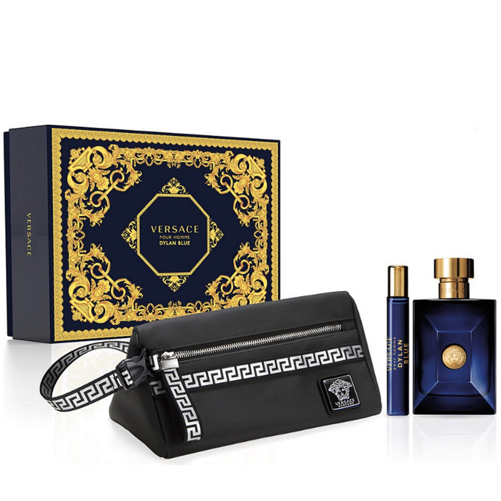Versace Pour Homme Dylan Blue Gift Set 100ml EDT - 10ml EDT - Toiletry Bag