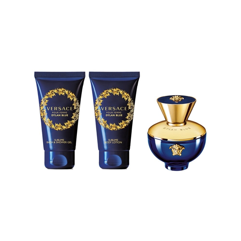 Versace Pour Femme Dylan Blue Gift Set 100ml EDP - 100ml Shower Gel - 100ml Body Lotion