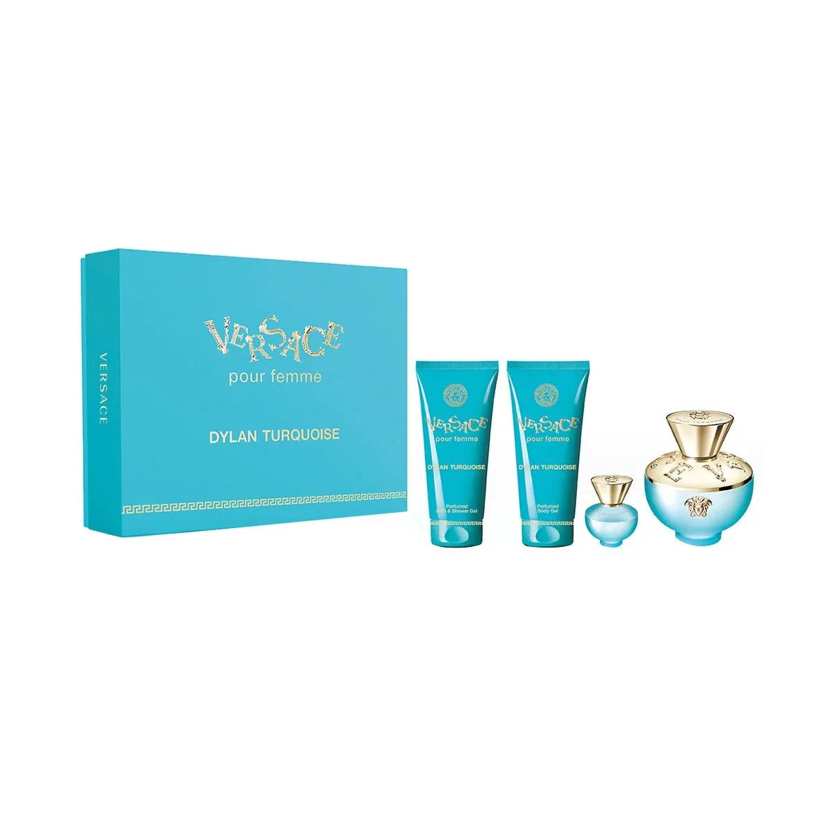 Versace Pour Femme Dylan Turquoise Gift Set 100ml EDT - 100ml Shower Gel - 100ml Body Lotion - 5ml EDT