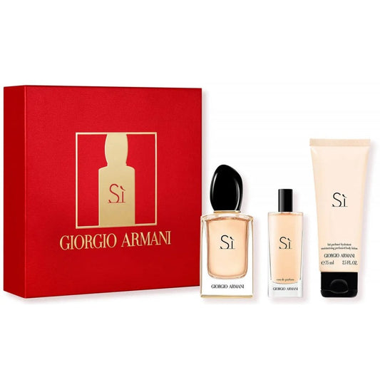 Giorgio Armani Si Gift Set 50ml EDP - 50ml Body Lotion - 15ml EDP