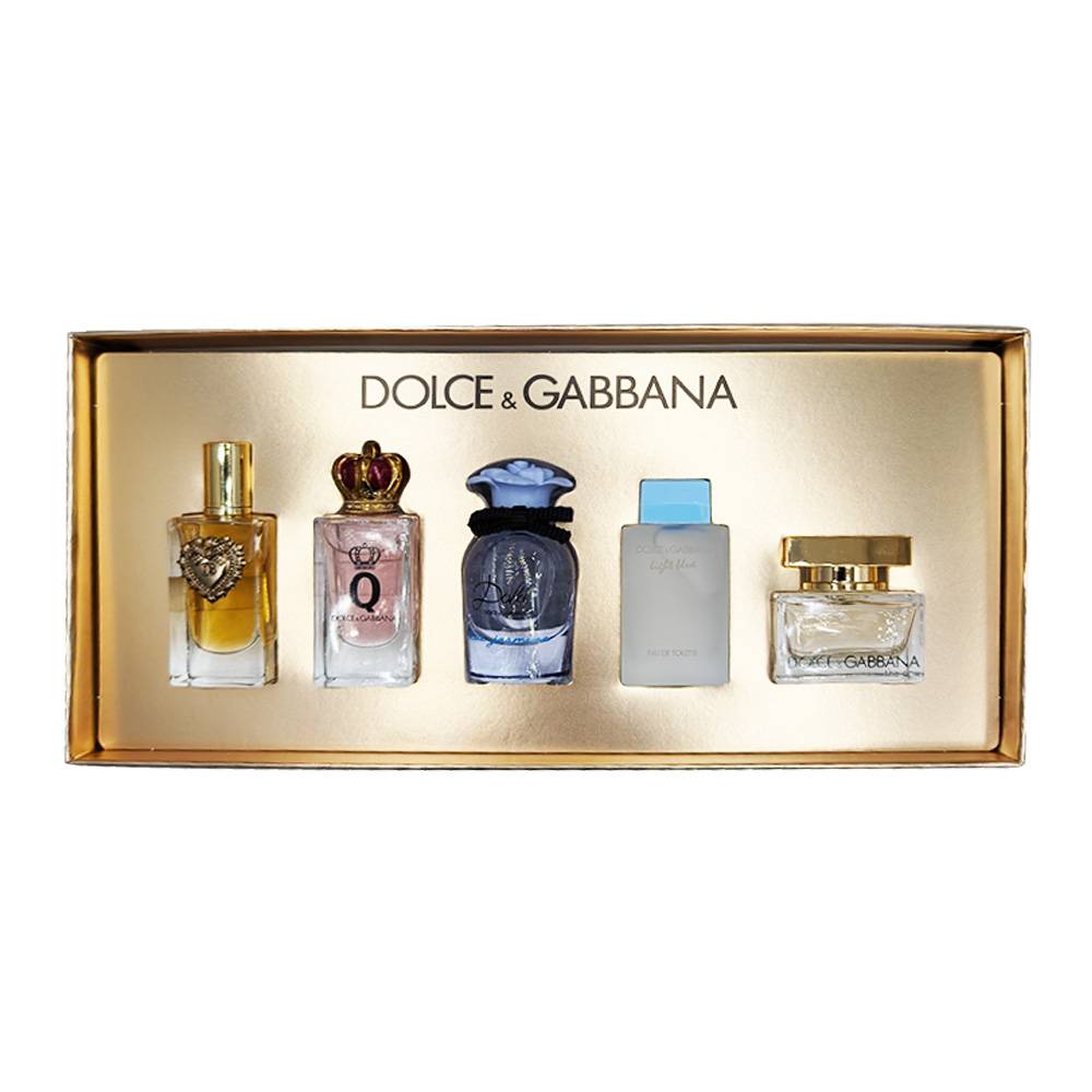 Dolce & Gabbana Miniature Gift Set 5ml Devotion EDP + 5ml Q EDP + 4.5ml Light Blue EDP + 5ml The One EDP