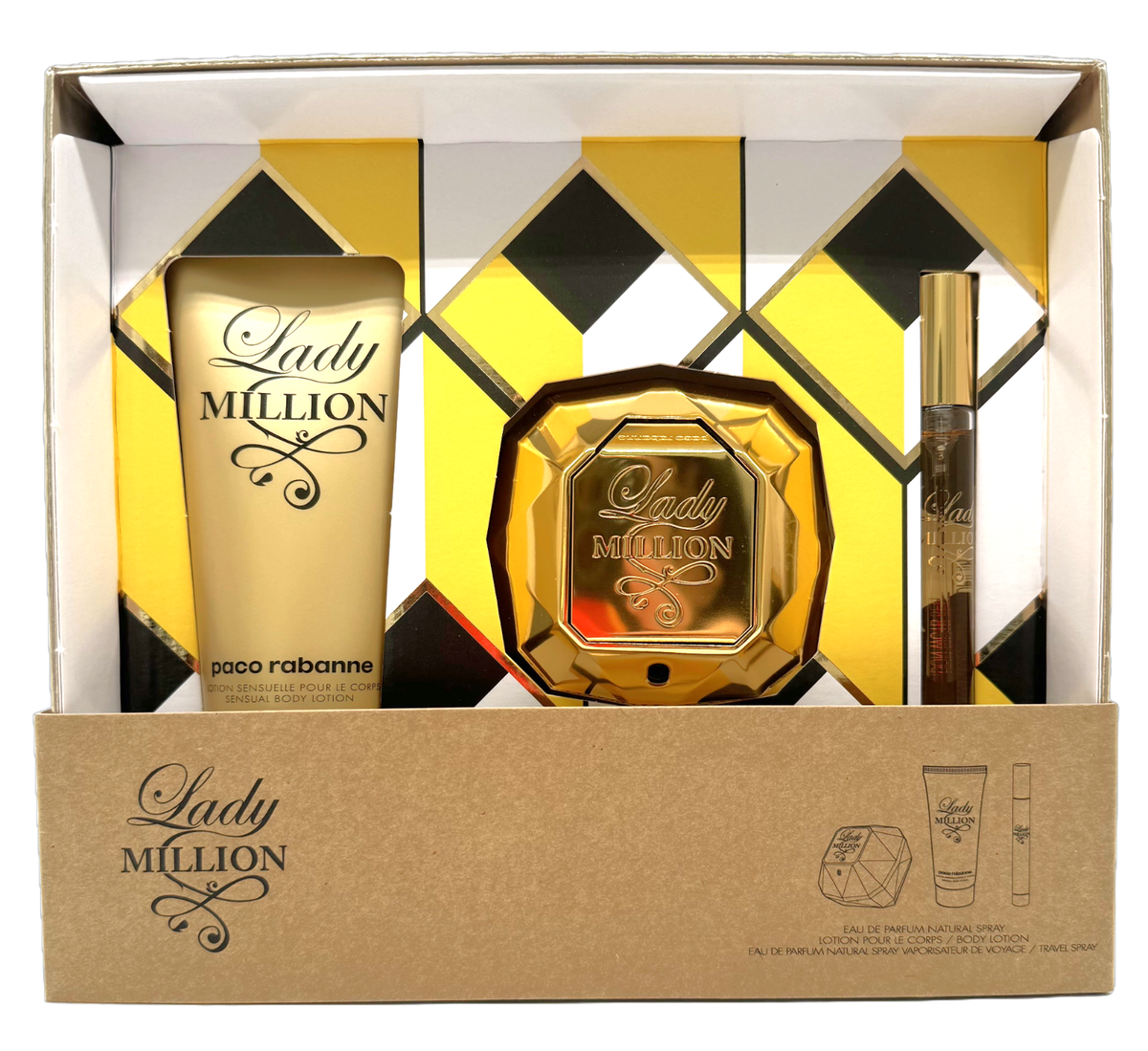 Paco Rabanne Million Gold for Her Gift Set 50ml EDP + 100ml Body Lotion