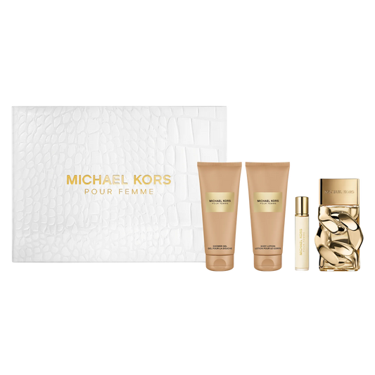 Michael Kors Pour Femme Gift Set 100ml EDP + 100ml Body Lotion + 100ml Shower Gel + 10ml EDP