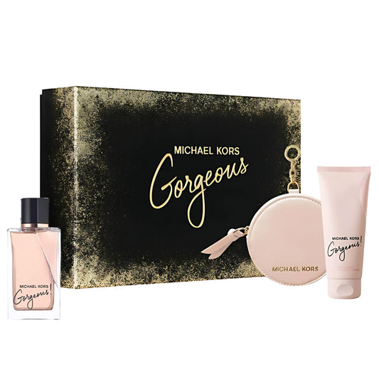 Michael Kors Gorgeous! Gift Set 100ml EDP + 100ml Body Lotion + 100ml Shower Gel + 5ml EDP