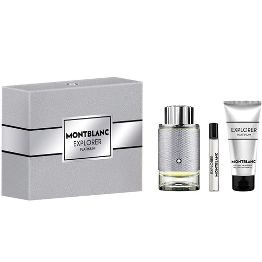 Mont Blanc Explorer Platinum Gift Set 100ml EDP - 100ml Shower Gel - 7.5ml EDP