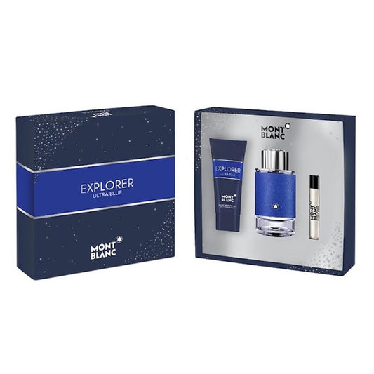 Mont Blanc Explorer Ultra Blue Gift Set 100ml EDP - 75g Deodorant Stick - 7.5ml EDP