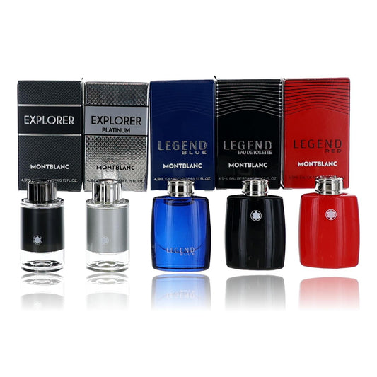 Montblanc Men's Mini Set Gift Set - 5 Pieces (montblanc Explorer, Legend Red, Legend Eau De Toilette, Legend Blue, And Explorer Platinum, Each In A 4.5 Ml Bottle.)
