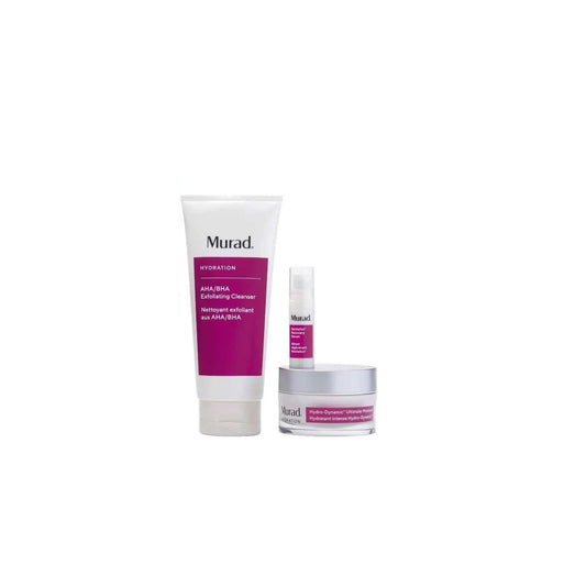 Murad The Derm Report Smoothing &amp; Quenching Skin Set 200ml Exfoliating Cleanser - 5ml Recovery Serum - 50ml Moisturizer