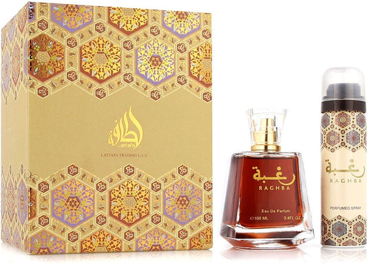 Lattafa Perfumes Raghba Gift Set 100ml EDP + 50ml Deodorant Spray