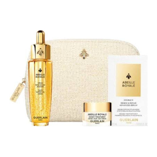 Guerlain Abeille Royale Gift Set: Day Cream 7ml - Oil In Water Serum 30ml - Renew Repair Serum 7 X 0.6g + Case