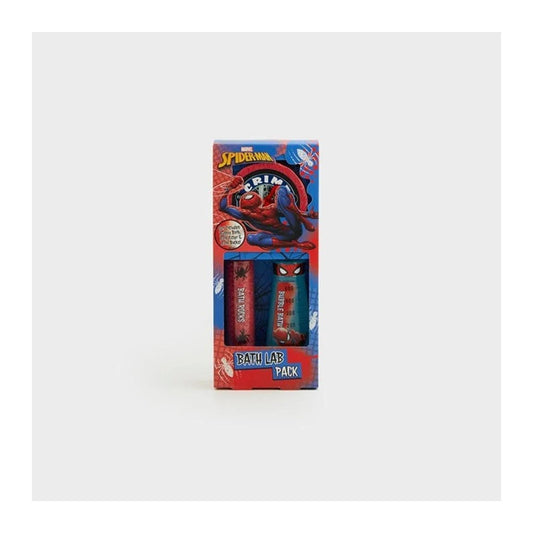Marvel Spiderman Lab Pack Gift Set 100g Bath Fizzer + 50g Bath Rocks + 115ml Bubble Bath