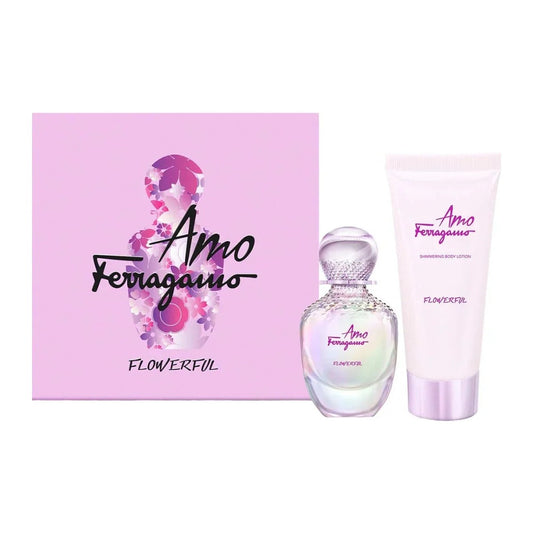 Salvatore Ferragamo Amo Ferragamo Flowerful Gift Set 50ml EDT Spray + 100ml Body Lotion