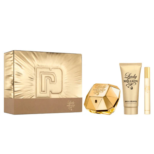 Paco Rabanne Lady Million Gift Set 80ml EDP - 10ml EDP - 100ml Body Lotion