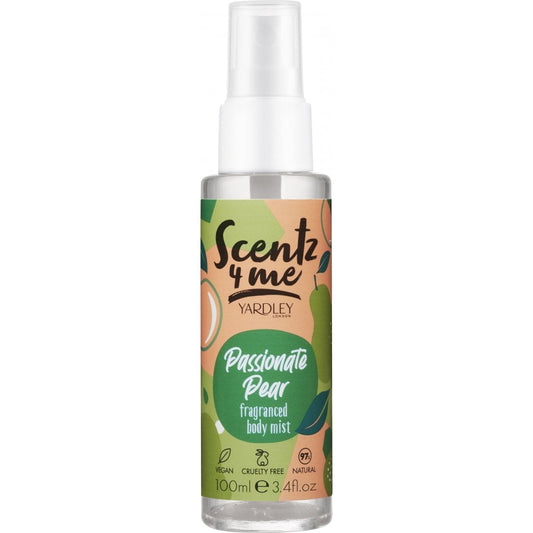 Yardley Scentz 4 Me Fragranced Body Mist 100ml Spray - Passionate Pear
