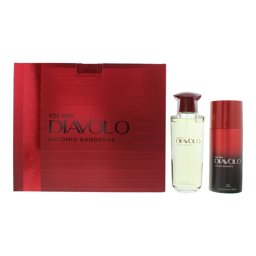 Antonio Banderas Diavolo For Men Gift Set 100ml EDT - 150ml Deodorant Spray