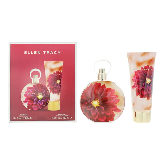 Ellen Tracy Dream Florals Red Dahlia Gift Set 100ml Edp + 100ml Body Lotion