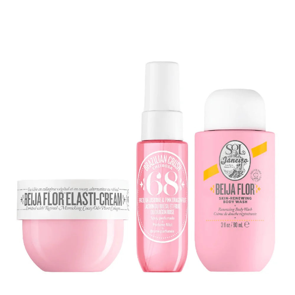 Sol De Janeiro Beija Flor Gift Set 90ml Body Wash - 50ml Body Cream - 30ml Cheirosa 68 Body Mist