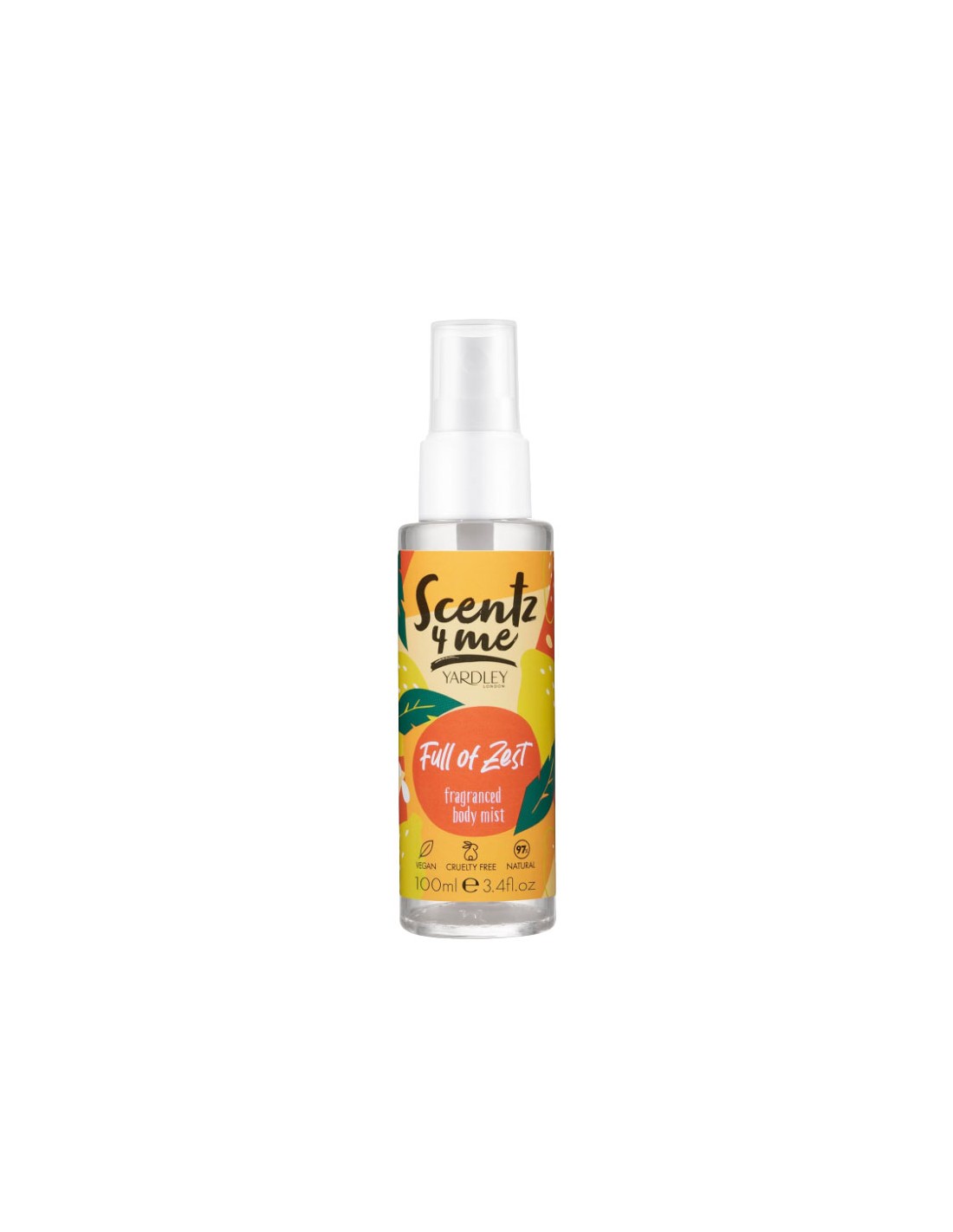 Yardley Scentz 4 Me Fragranced Body Mist 100ml Spray - Full Of Zest