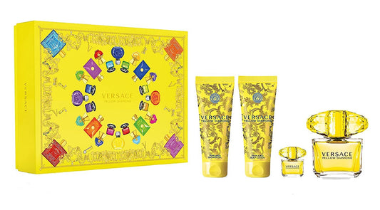 Versace Yellow Diamond Gift Set 90ml EDT - 100ml Body Lotion - 100ml Shower Gel - 5ml EDT