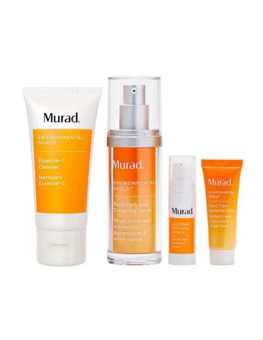 Murad The Derm Report Getting That Post-Facial Glow Gift Set 60ml Cleaner - 30ml Dark Spot Correcting Serum - 10ml Face Exfoliator - 5ml Eye Dark Circle Corrector